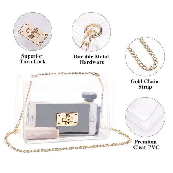 Clear Purse, Clear Bag Stadium Aroved, Transparent Crossbody Bag ^_^ - Picture 4 of 7
